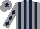 Silk - Grey and dark blue stripes, diamonds on sleeves, grey cap, dark blue star