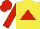 Silk - Yellow, red triangle, red sleeves and cap