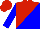 Silk - Red and blue diagonal halves, red and blue sleeves