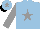 Silk - Light blue, gray star, sleeves, light blue cap, gray star, black peak