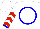 Silk - White, blue circle, white sleeves, blue cuffs, red chevrons, white cap