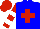 Silk - Blue, red cross, white hoops on red sleeves, red cap