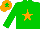 Silk - Big-green body, orange star, big-green arms, orange cap, big-green star