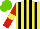 Silk - Yellow, black stripes, red sleeves with yellow armbands, light green cap