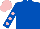 Silk - Royal blue, pink dots on sleeves, pink cap