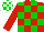 Silk - Red and green check, white and green checked cap
