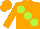 Silk - Orange body, lime green large spots, orange arms, orange cap