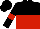 Silk - black, red halved horizontally, black sleeves, red armlets, black cap
