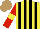 Silk - Yellow, black stripes, red sleeves with yellow armbands, light brown cap