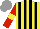 Silk - Yellow, black stripes, red sleeves with yellow armbands, grey cap