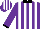 Silk - Purple, black and white stripes, black collar and cuffs, purple and white striped cap