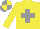 Silk - Yellow body, grey saint's cross andre, yellow arms, grey diaboloes, grey cap, yellow quartered