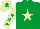 Silk - Emerald green, beige star, beige sleeves, emerald green stars, beige cap, emerald green star