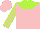 Silk - Pink, Lime Green Yoke, Pink And Lime Green stripes on Sleeves