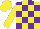 Silk - YELLOW & PURPLE CHECK, yellow sleeves, yellow cap