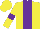 Silk - Yellow body, purple stripe, yellow arms, purple armlets, yellow cap