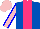 Silk - Royal blue, neon pink stripe, pink sleeves, blue seams, pink cap