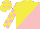 Silk - Yellow and pink halved diagonally, checked sleeves, yellow cap, pink stars