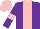 Silk - Purple, pink stripe, pink armlets, pink cap