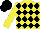 Silk - Yellow jacket, black diamonds,yellow sleeves, black cap