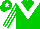 Silk - Green body, white chevron, white arms, green striped, green cap, white star