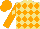 Silk - Khaki and orange diamonds, khaki diamond on orange sleeves,  orange cap