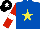 Silk - Royal blue, yellow star, red sleeves, white armlet, black cap, white star