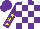 Silk - White, purple blocks, yellow stars on purple sleeves, purple cap
