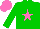 Silk - Green body, rose star, green arms, rose cap
