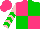 Silk - Hot pink and green quarters, green chevrons on pink sleeves