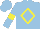 Silk - Light blue, yellow diamond frame, yellow hoop on sleeves