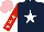 Silk - Dark blue, white star, red sleeves, pink stars and cap