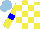 Silk - Yellow and white checks, blue armlets, light blue cap