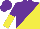 Silk - Purple and yellow halved diagonally, purple and yellow halved sleeves