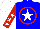 Silk - Blue, white star, red circle, red sleeves, white stars and cap