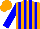 Silk - Orange and blue stripes, blue sleeves