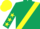 Silk - Dark green, yellow sash, dark green sleeves, yellow stars, yellow cap