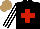 Silk - Black, red cross, white and black striped sleeves, light brown cap