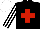 Silk - Black, red cross, white and black striped sleeves, white cap