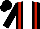 Silk - Black, red braces, white stripe, black sleeves, black cap