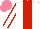 Silk - White, red stripe, white sleeves, red seams, salmon cap