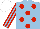 Silk - Light blue, red spots, striped sleeves, white cap