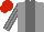 Silk - Grey, dark grey stripe, grey, dark grey striped sleeves, red cap