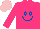 Silk - Hot pink, royal blue smiley face, pink cap