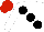 Silk - White, large black spots, red cap