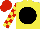 Silk - Yellow, black disc, red blocks on sleeves, red cap