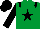Silk - Emerald green, black star, epaulets, sleeves and cap
