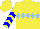 Silk - Yellow, light blue diamond hoop, blue chevrons on sleeves, yellow cap