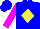 Silk - blue, yellow diamond, magenta sleeves