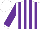 Silk - White, purple stripes, white cuffs on sleeves, white cap